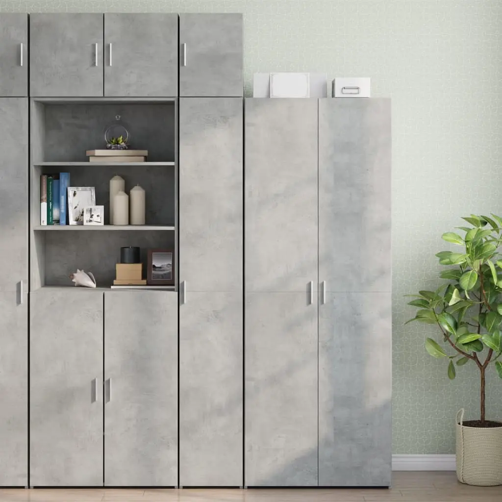 Mobile Sottile Grigio Cemento 30x42,5x225 cm in Truciolato