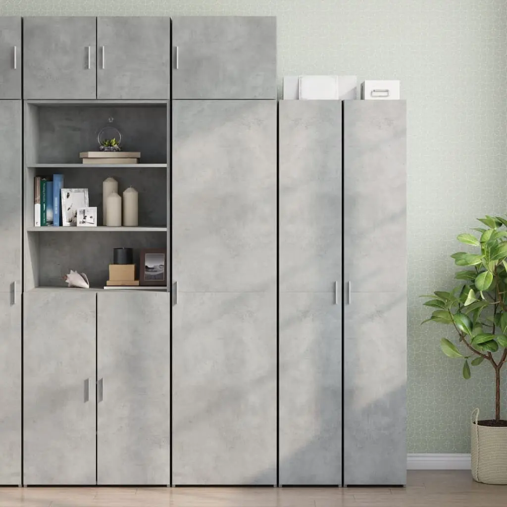 Mobile Sottile Grigio Cemento 50x42,5x225 cm in Truciolato