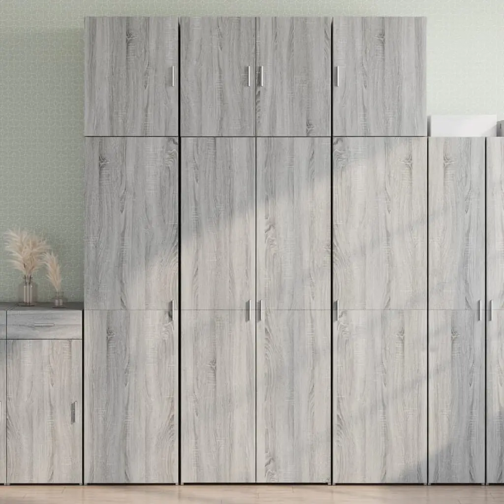 Credenza Grigio Sonoma 80x42,5x249 cm in Legno Multistrato