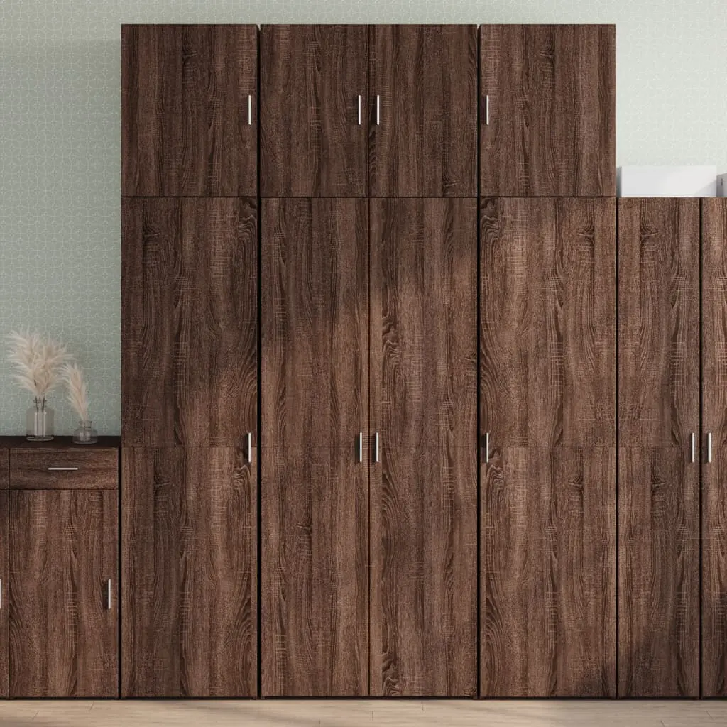 Credenza Rovere Marrone 80x42,5x249 cm in Legno Multistrato