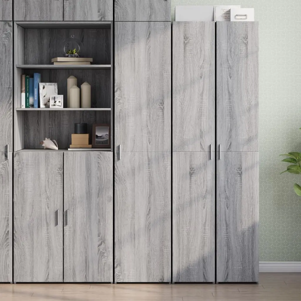 Credenza Grigio Sonoma 40x42,5x185 cm in Legno Multistrato