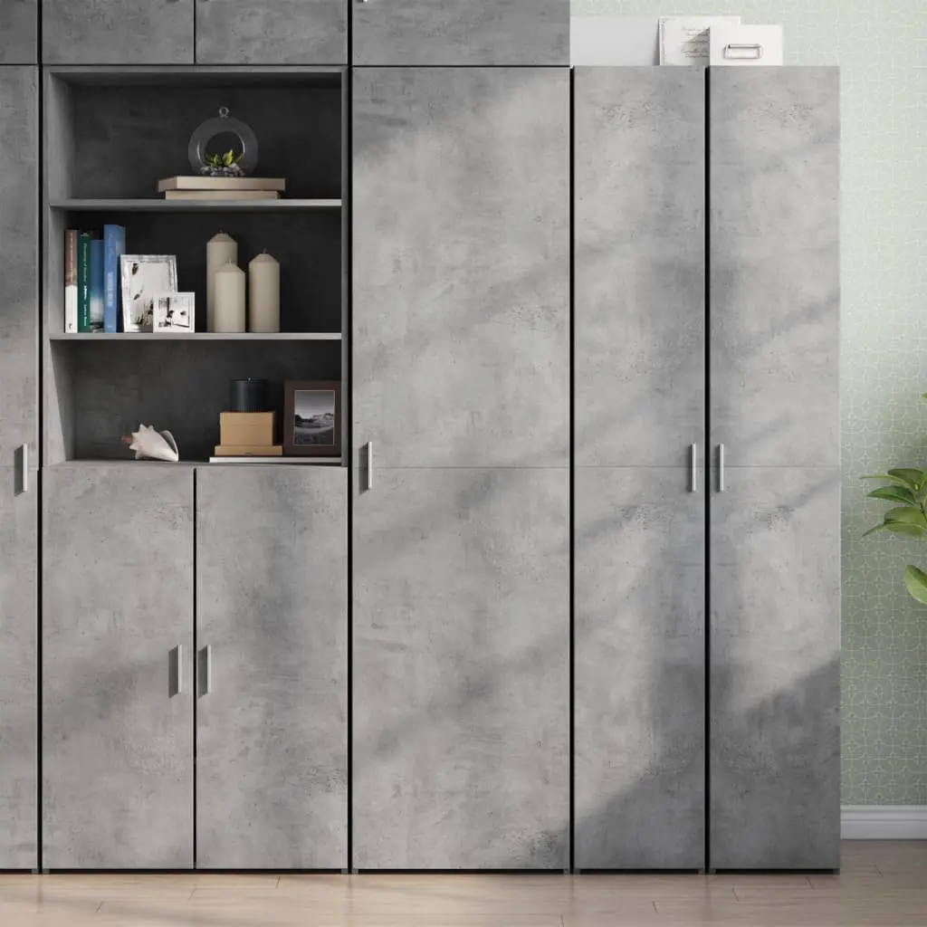 Credenza Grigio Cemento 50x42,5x185 cm in Legno Multistrato