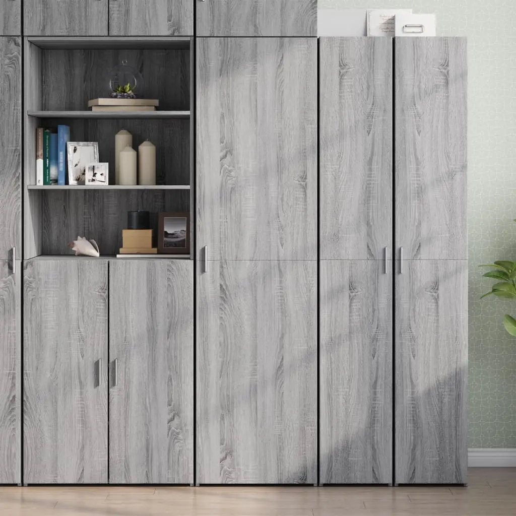 Credenza Grigio Sonoma 50x42,5x185 cm in Legno Multistrato