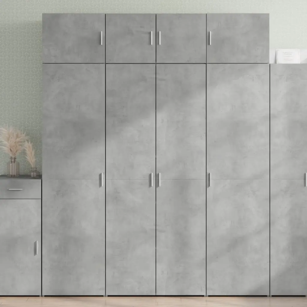 Credenza Grigio Cemento 80x42,5x185 cm in Legno Multistrato