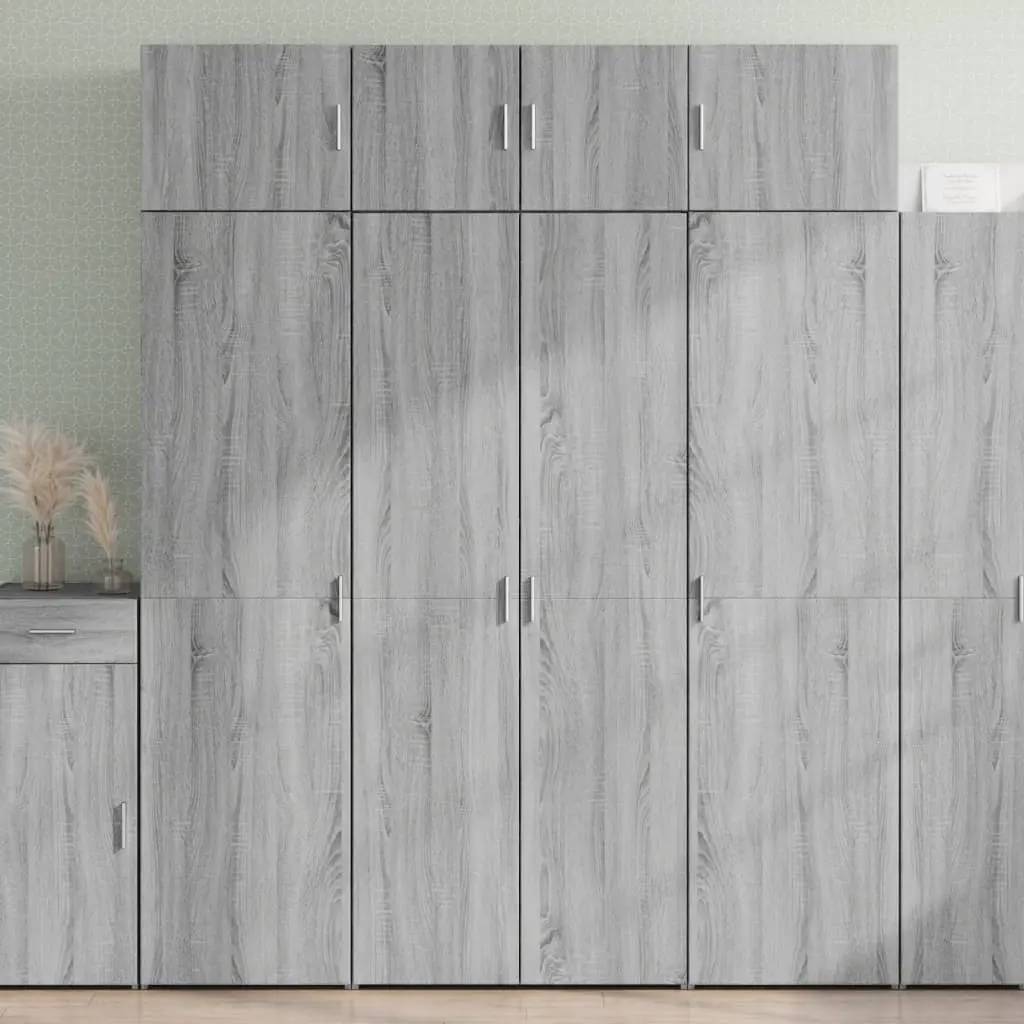 Credenza Grigio Sonoma 80x42,5x185 cm in Legno Multistrato