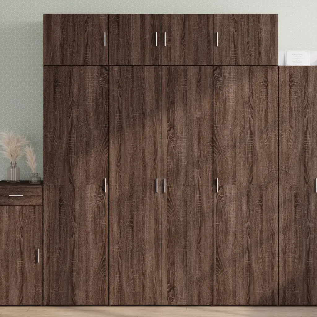 Credenza Rovere Marrone 80x42,5x185 cm in Legno Multistrato