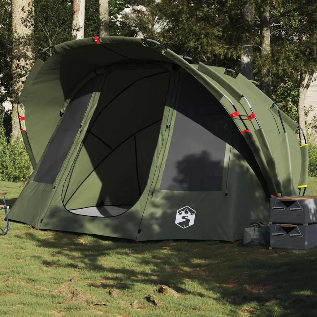 Tenda da Pesca per 5 Persone Verde Oliva Impermeabile