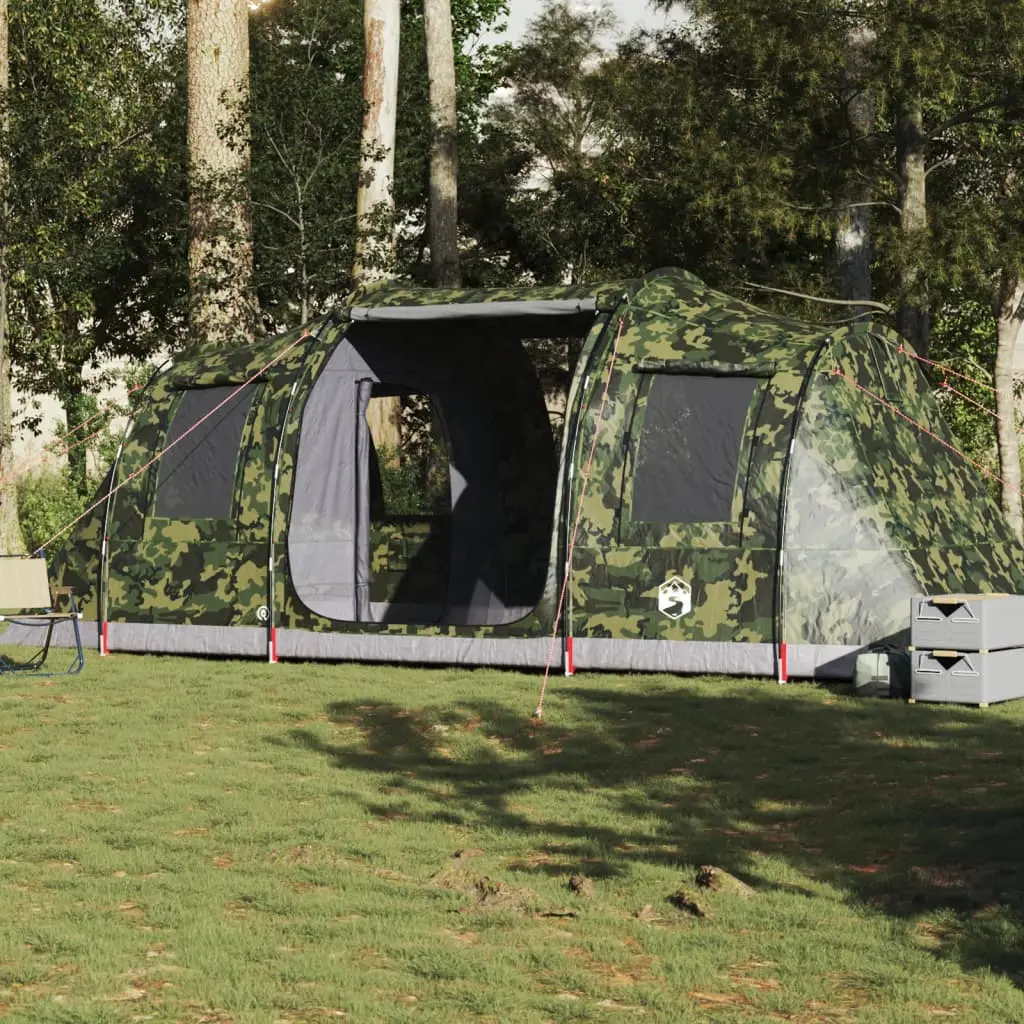 Tenda da Campeggio a Tunnel per 4 Persone Mimetico Impermeabile