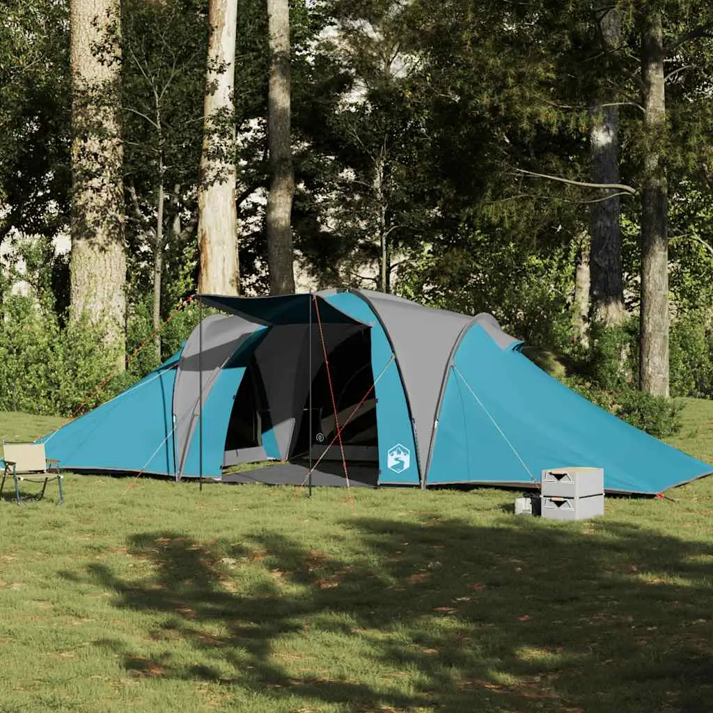 Tenda da Campeggio a Cupola per 4 Persone Blu Impermeabile