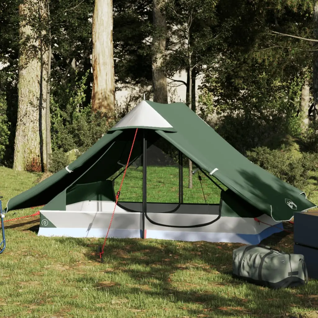 Tenda da Campeggio per 2 Persone Verde Impermeabile