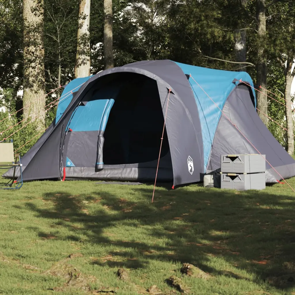 Tenda da Campeggio a Cupola per 4 Persone Blu Impermeabile