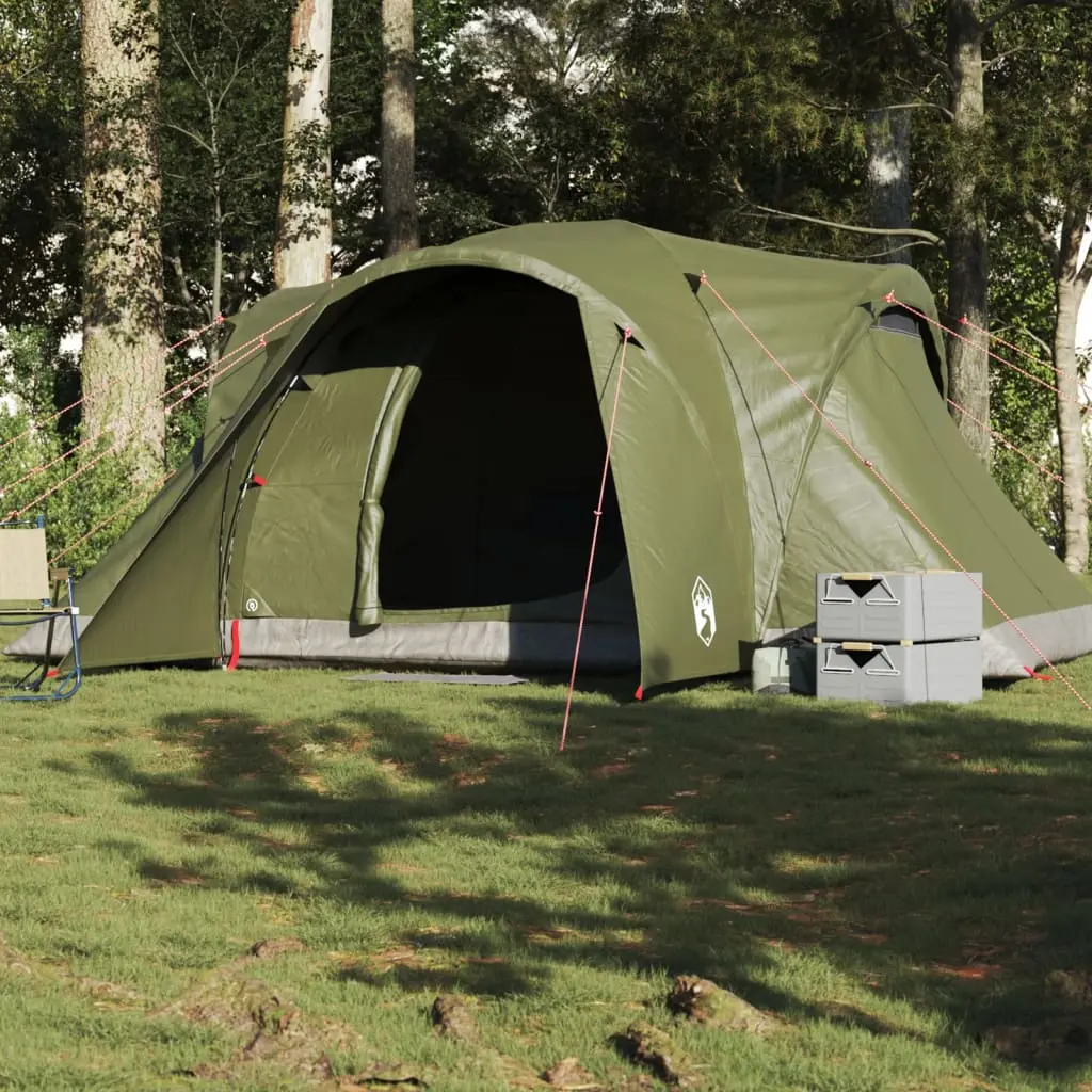 Tenda Familiare a Cupola 6 Persone Verde Oliva Impermeabile