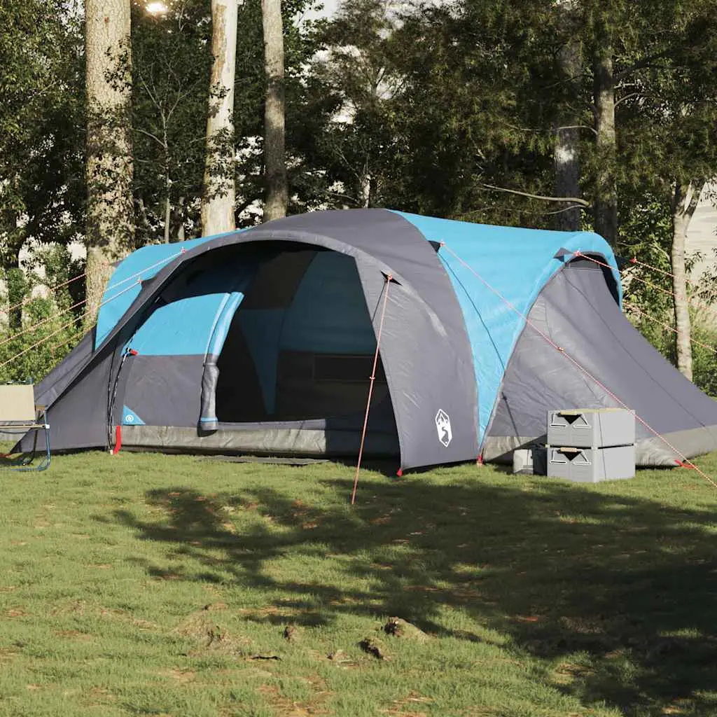 Tenda da Campeggio a Cupola per 4 Persone Blu Impermeabile