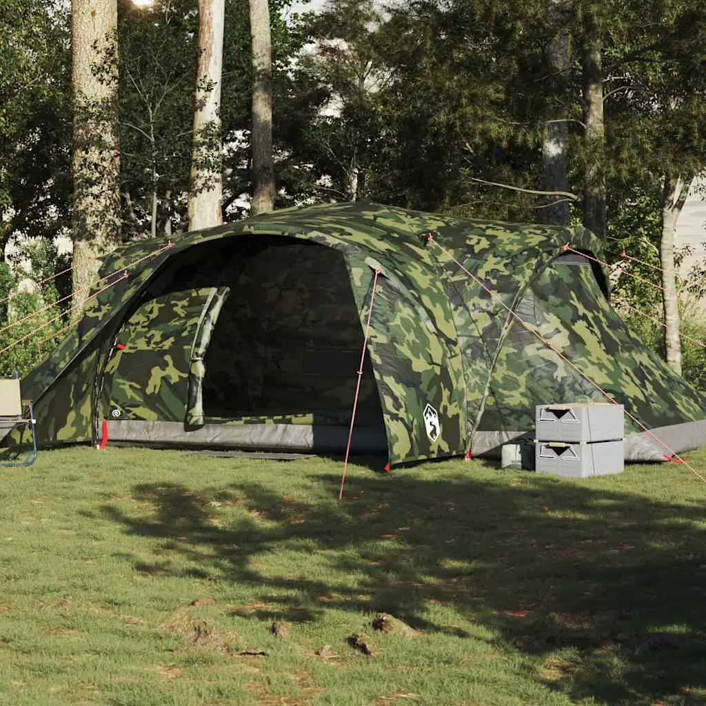 Tenda da Campeggio a Cupola per 6 Persone Mimetica Impermeabile