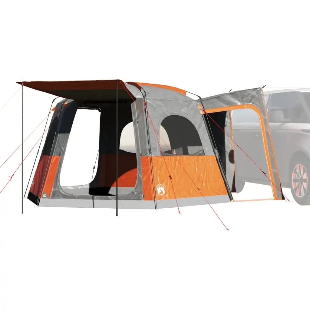 Tenda da Campeggio 4 Persone Grigio e Arancione Impermeabile