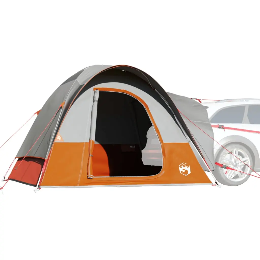 Tenda da Campeggio 4 Persone Grigio e Arancione Impermeabile