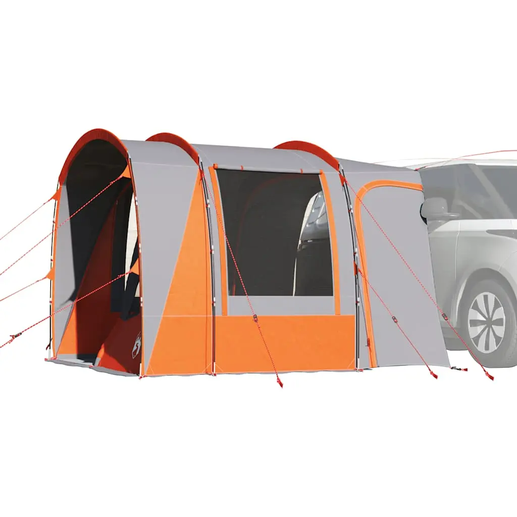 Tenda da Campeggio 4 Persone Grigio e Arancione Impermeabile