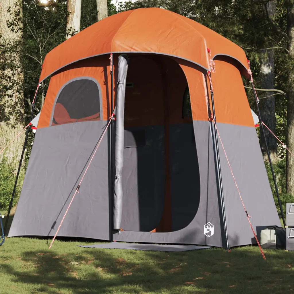 Tenda da Doccia 2 Persone Grigio e Arancione Impermeabile