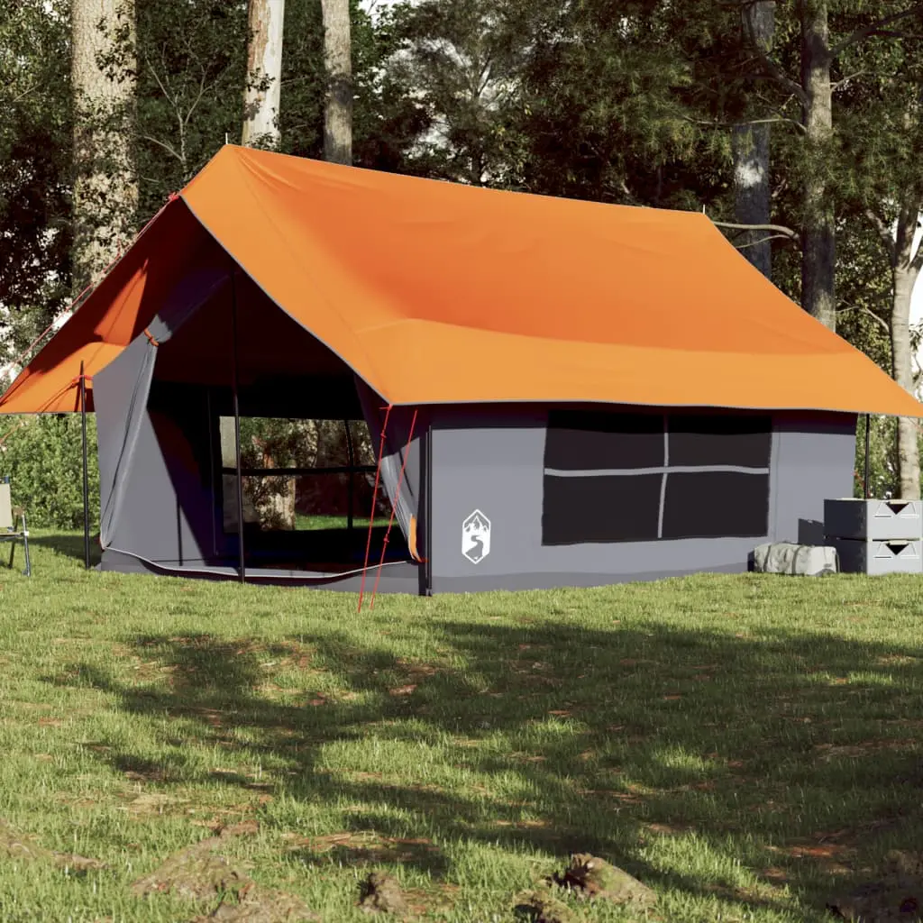 Tenda da Campeggio 5 Persone Grigio e Arancione Impermeabile