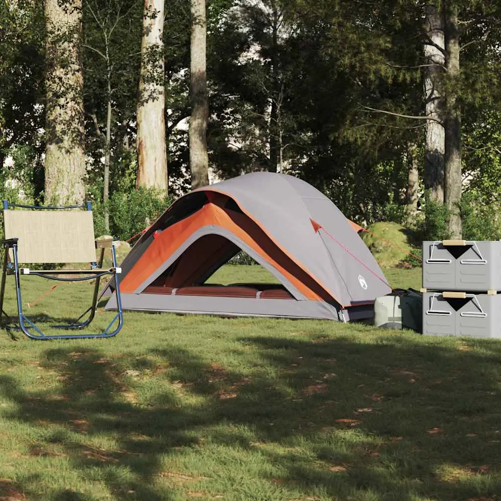 Tenda da Campeggio 1 Persona Grigio e Arancione Impermeabile