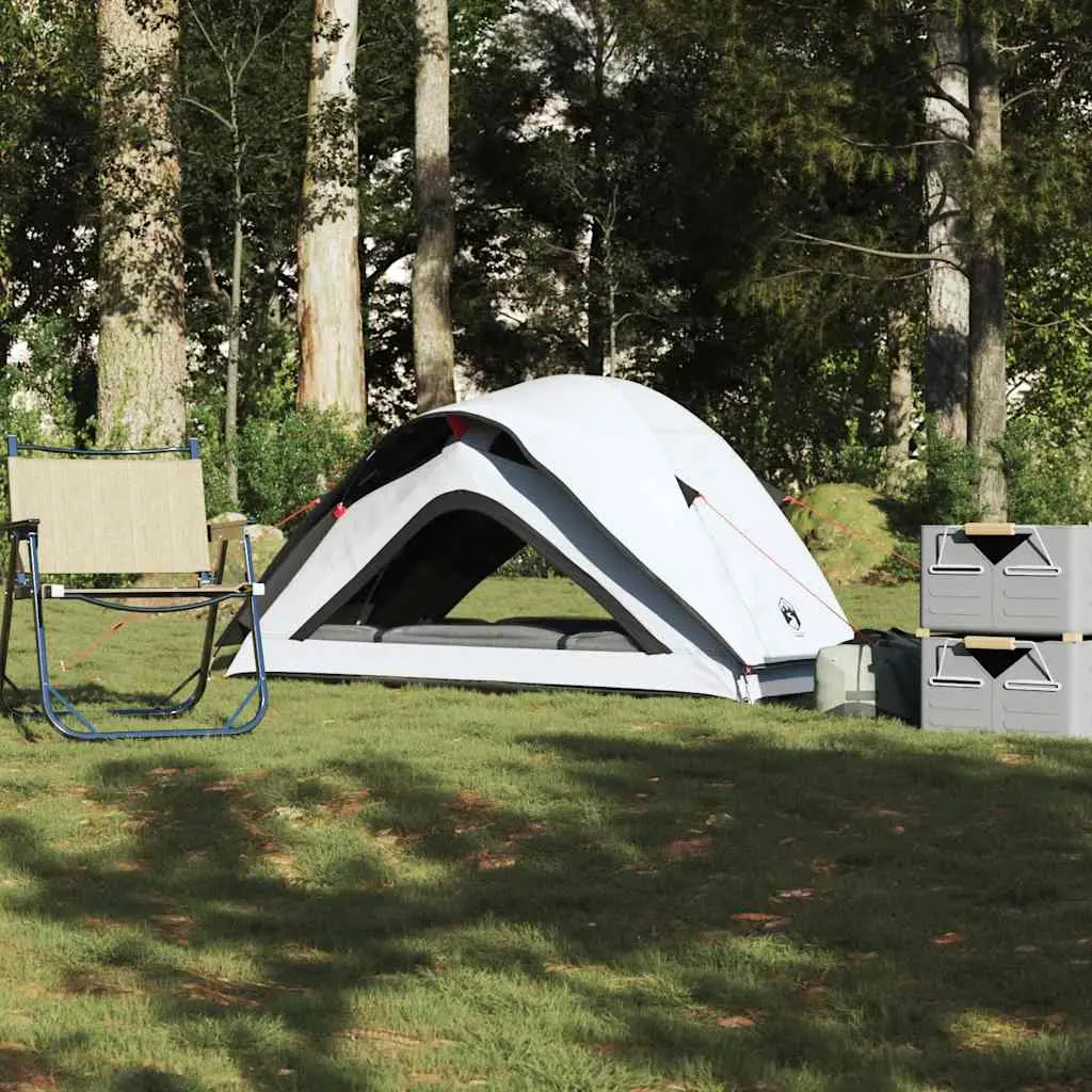 Tenda Campeggio 1 Persone Bianca Tessuto Oscurante Impermeabile