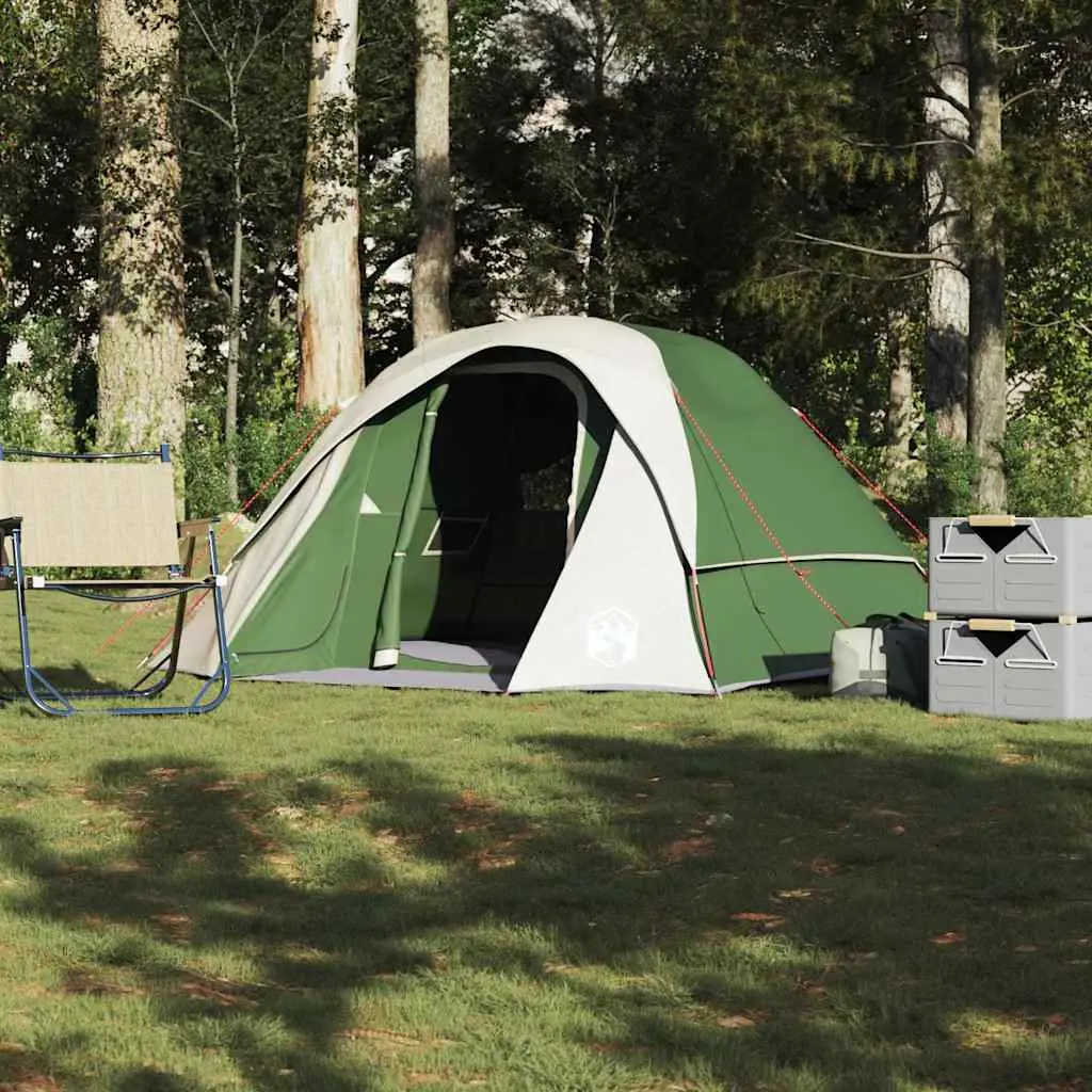 Tenda da Campeggio a Cabina per 4 Persone Verde Impermeabile