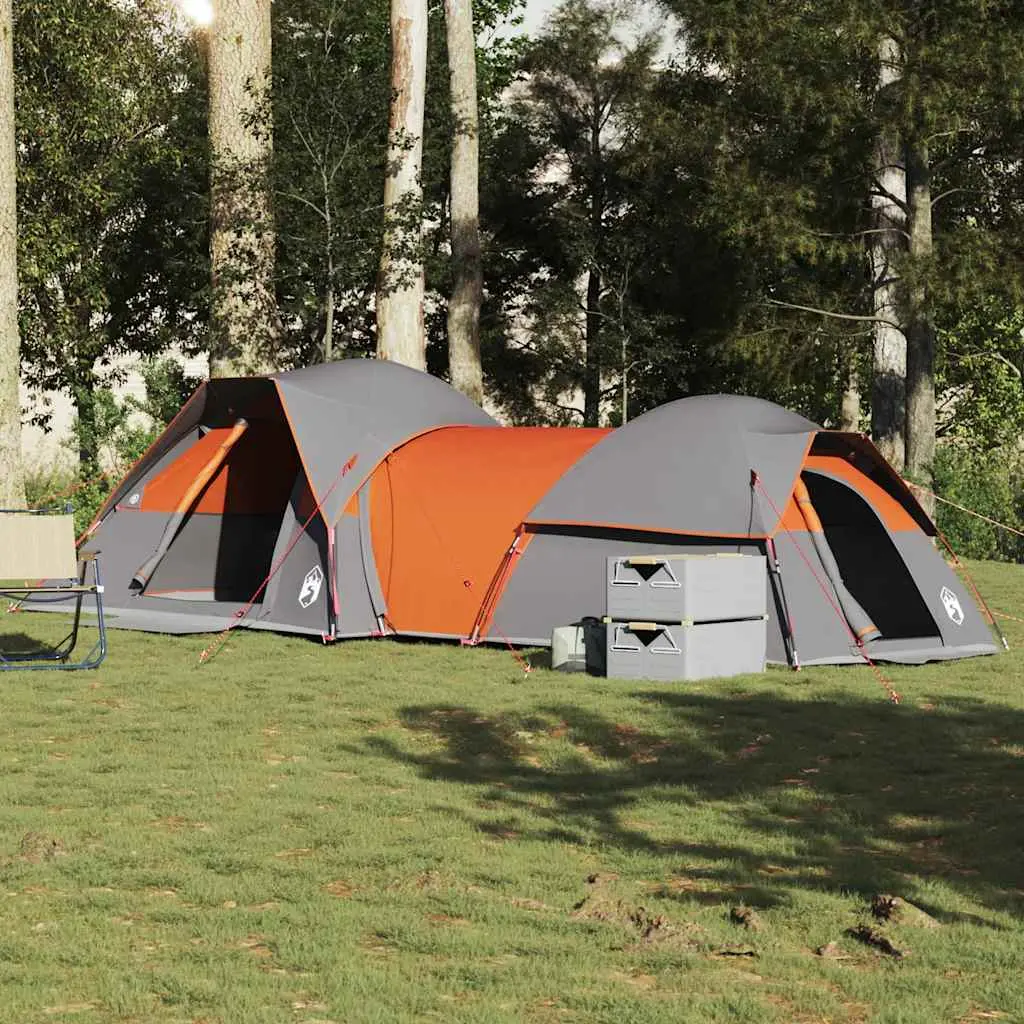 Tenda da Campeggio 5 Persone Grigio e Arancione Impermeabile