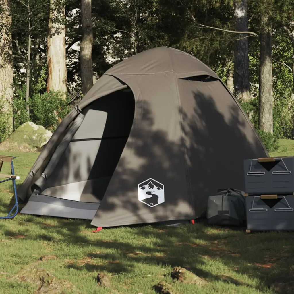 Tenda da Campeggio a Cupola per 2 Persone Marrone Impermeabile