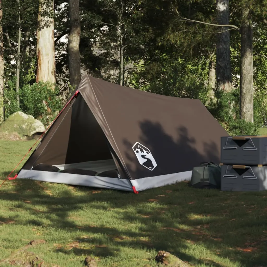 Tenda da Campeggio per 2 Persone Marrone Impermeabile