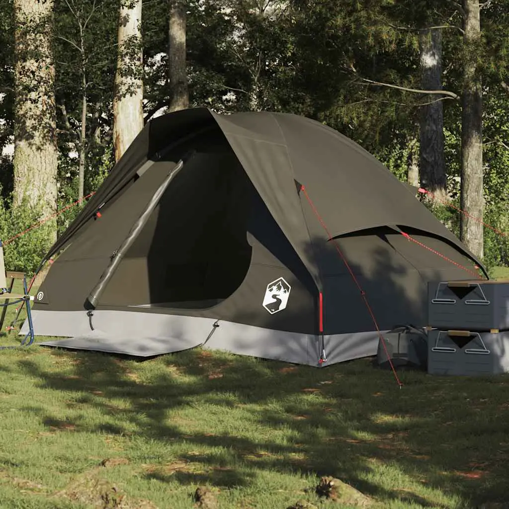 Tenda da Campeggio a Cupola per 2 Persone Marrone Impermeabile