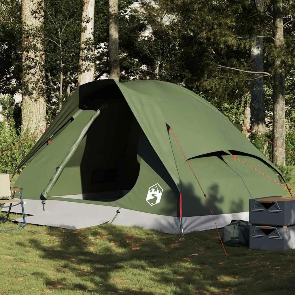 Tenda da Campeggio a Cupola 4 Persone Verde Oliva Impermeabile