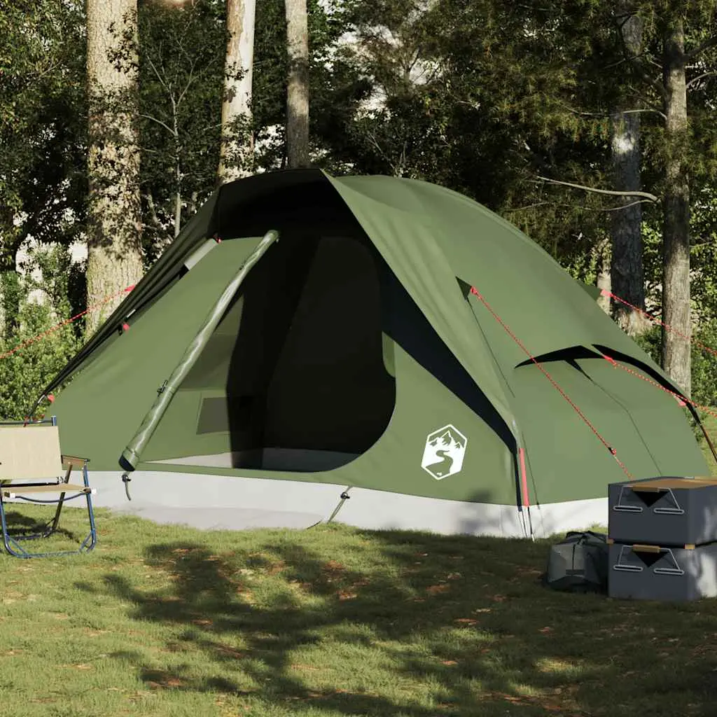 Tenda Familiare a Cupola 6 Persone Verde Oliva Impermeabile