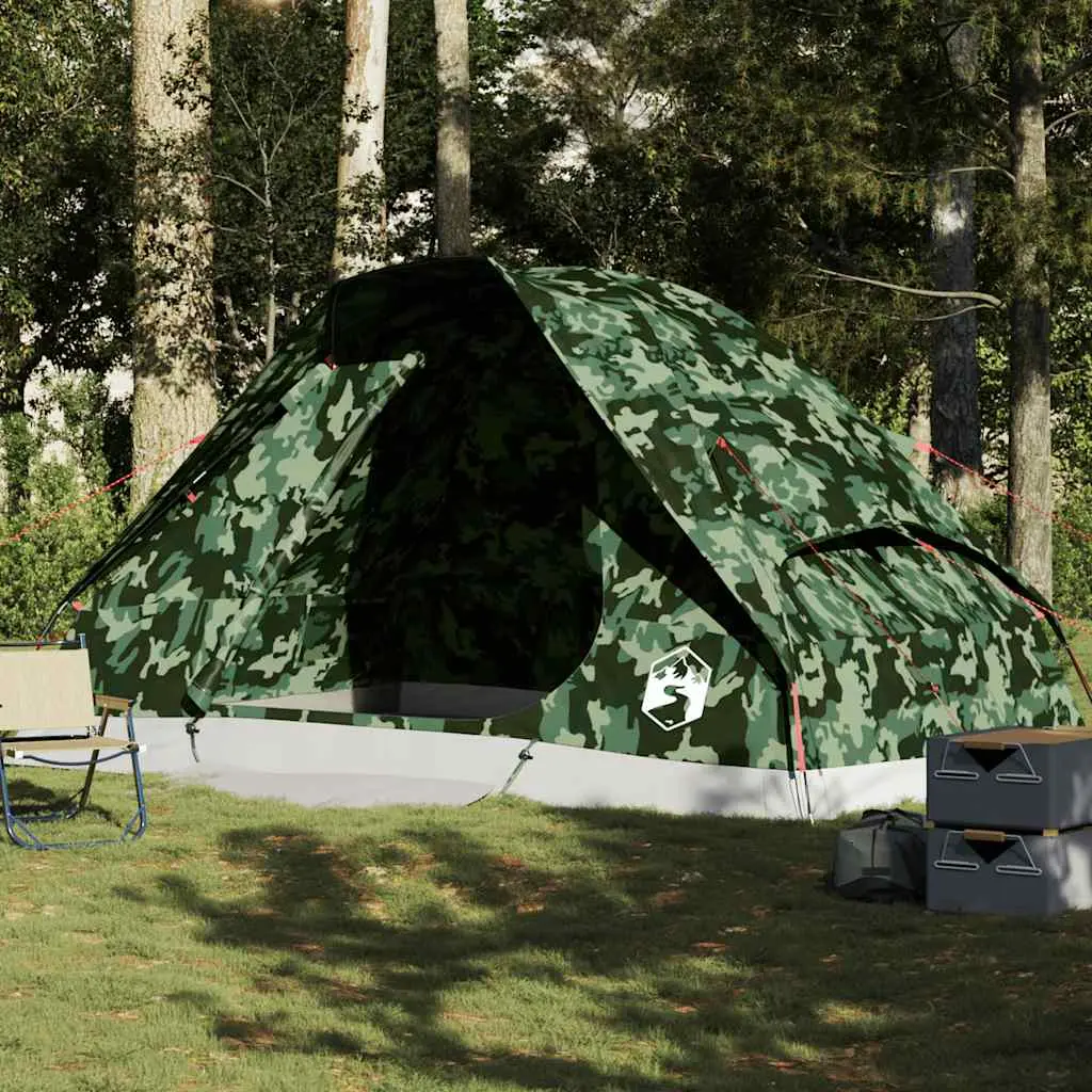 Tenda da Campeggio a Cupola per 6 Persone Mimetica Impermeabile