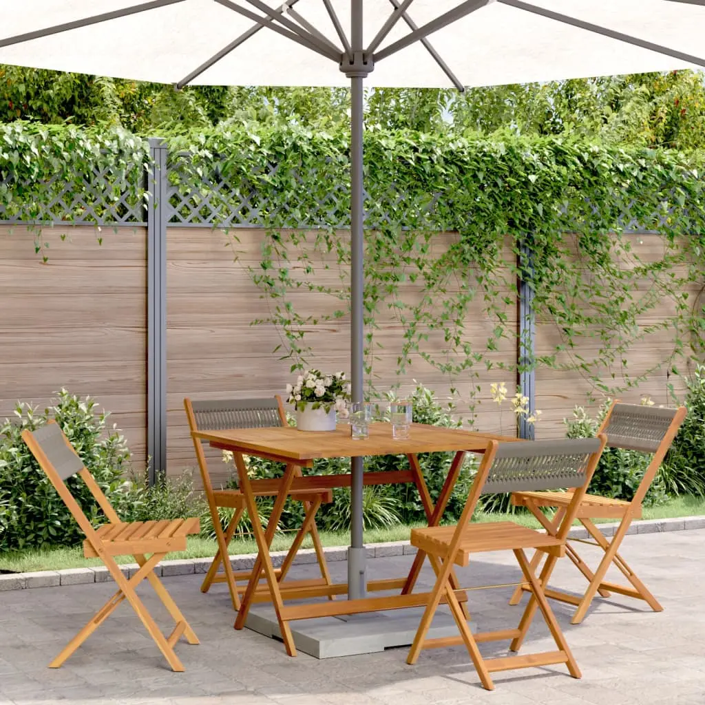 Set da Pranzo da Giardino 5 pz Polipropilene e Legno Massello