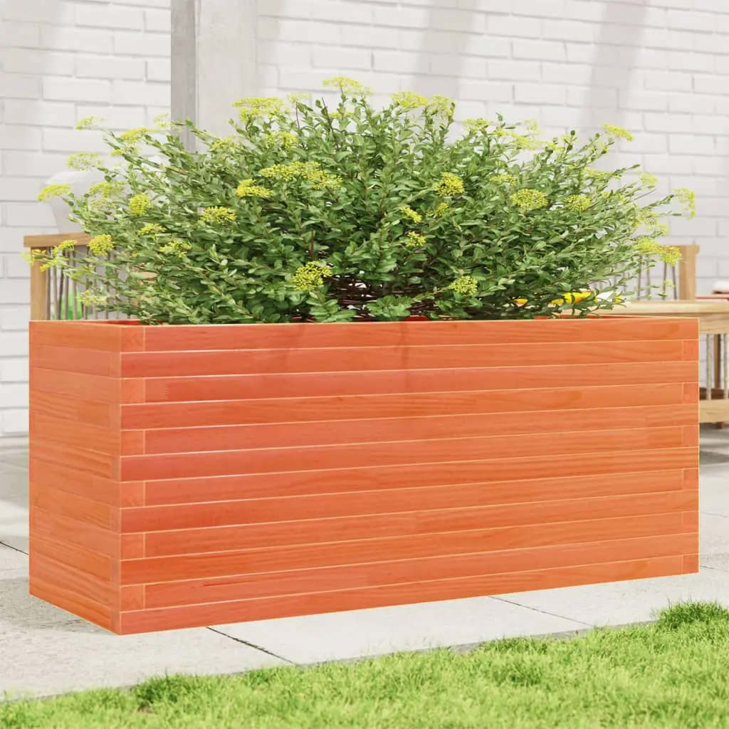 Fioriera Giardino Marrone Cera 110x40x46 cm Legno Massello Pino