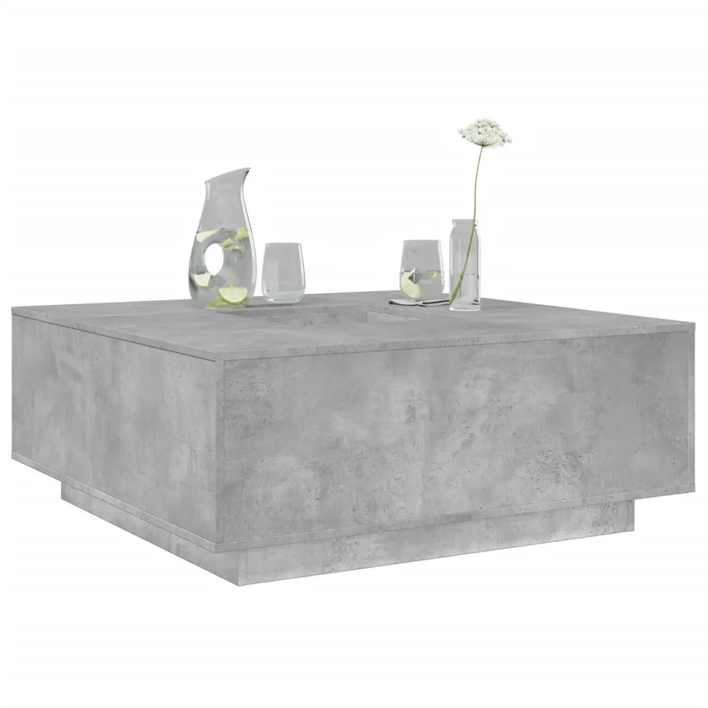 Tavolino Salotto Grigio Cemento 100x100x40 cm Legno Multistrato