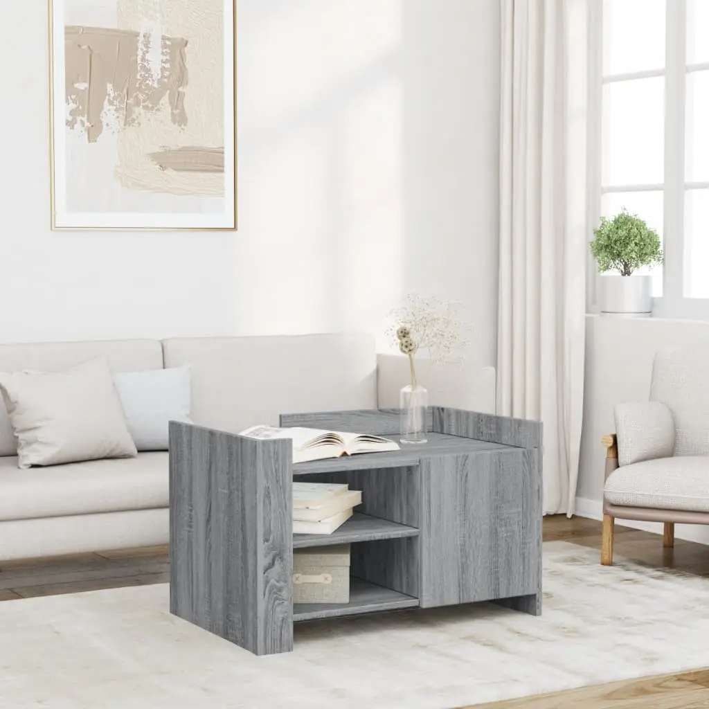 Tavolino Salotto Grigio Sonoma 80x50x50 cm Legno Multistrato