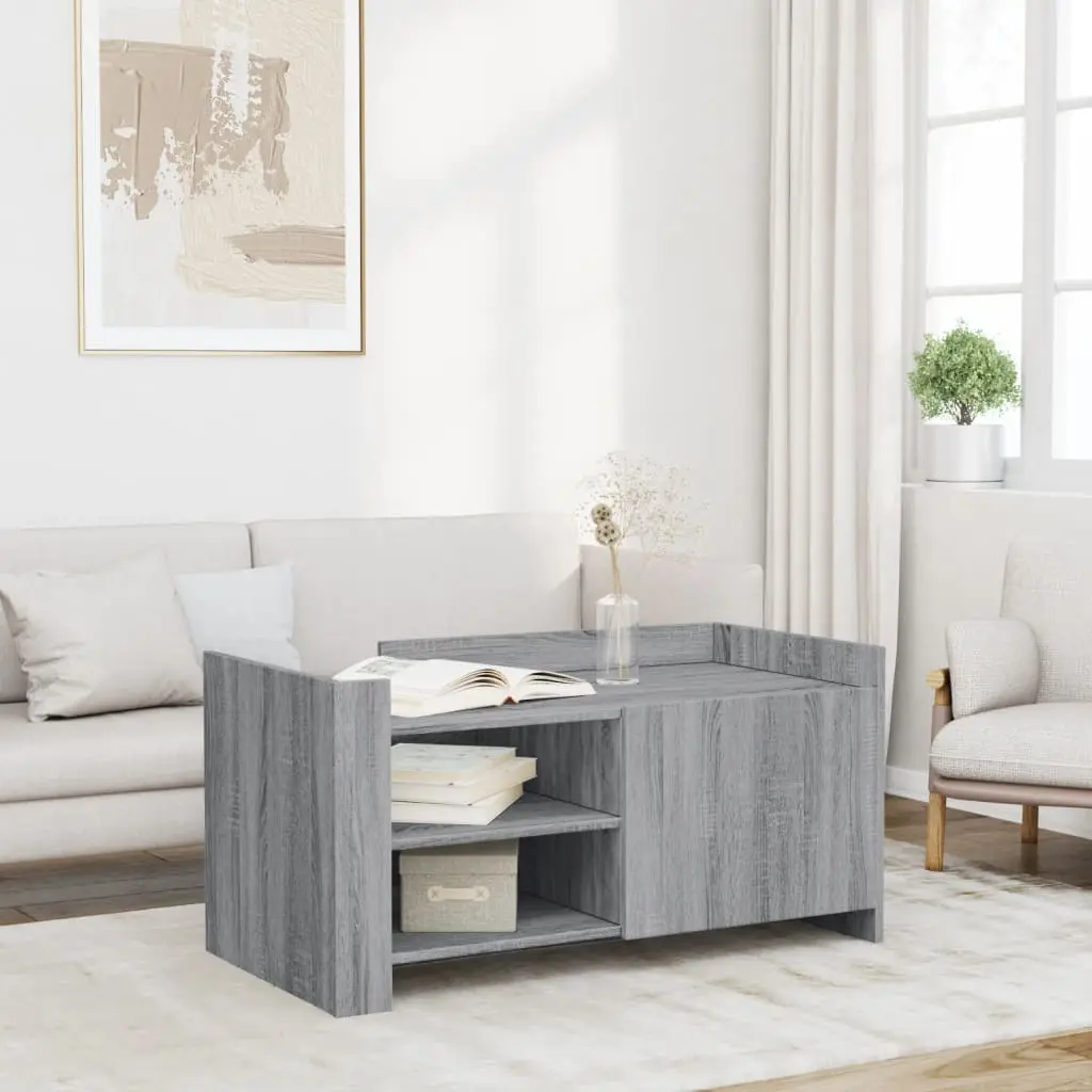 Tavolino Salotto Grigio Sonoma 100x50x50 cm Legno Multistrato