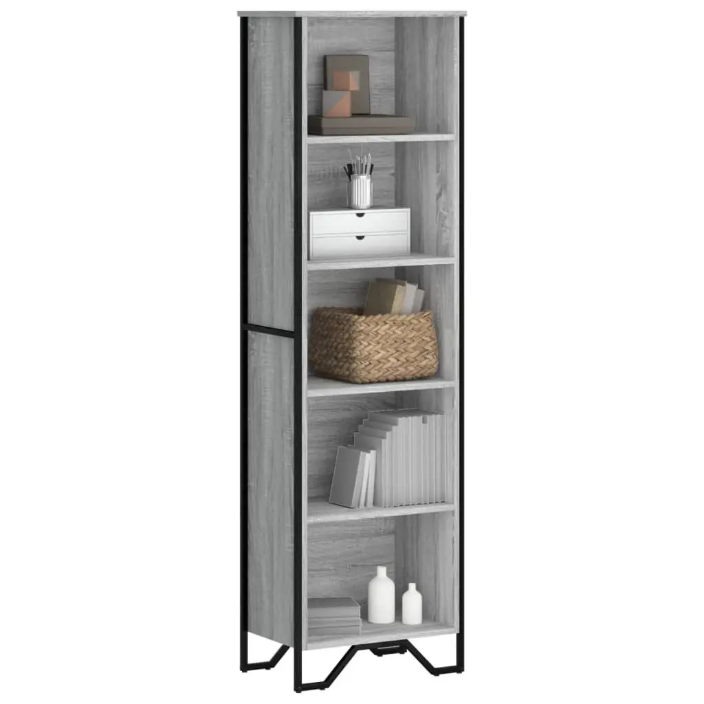 Libreria Grigio Sonoma 50x31x169 cm in Legno Multistrato