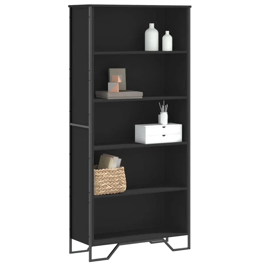 Libreria Nera 80x31x169 cm in Truciolato