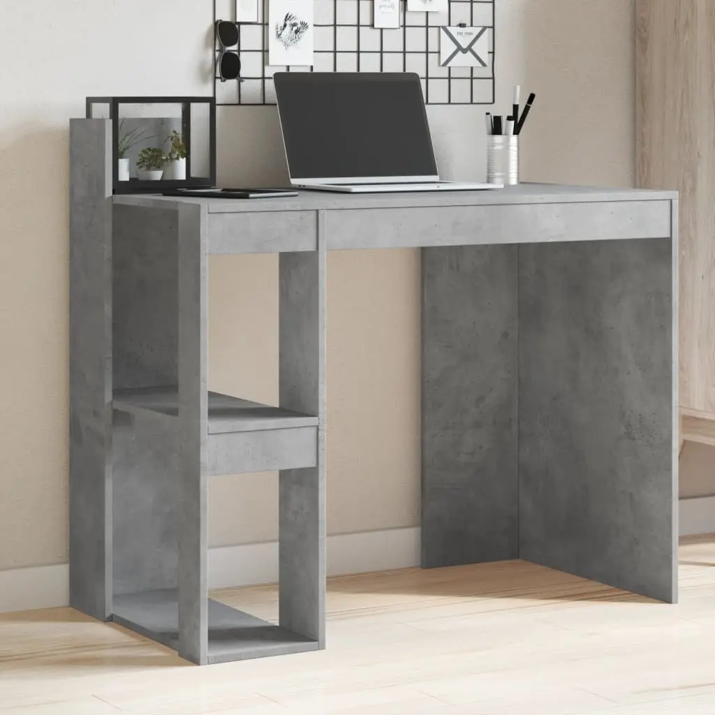 Scrivania Grigio Cemento 103,5x56,5x94 cm in Legno Multistrato