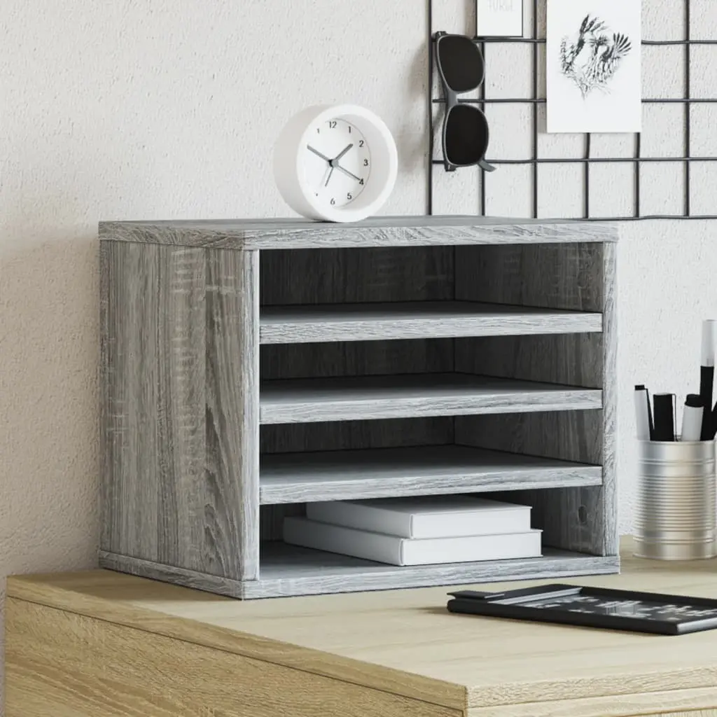 Organizer Scrivania Grigio Sonoma 36x26x29,5 Legno Multistrato