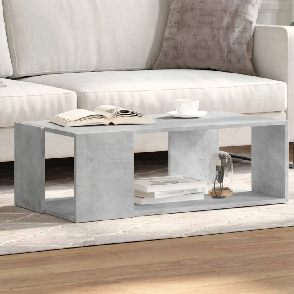 Tavolino Salotto Grigio Cemento 89,5x48x30cm Legno Multistrato