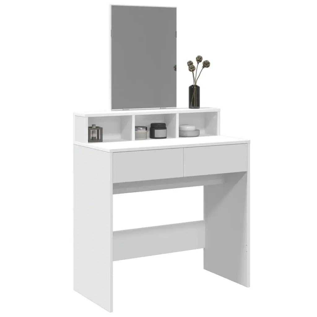 Toeletta con Specchio Bianco 80x41x144,5 cm