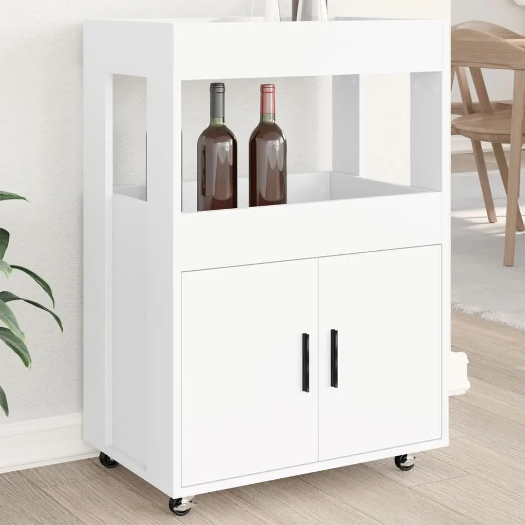 Carrello Bar Bianco 60x39,5x89 cm in Legno Multistrato