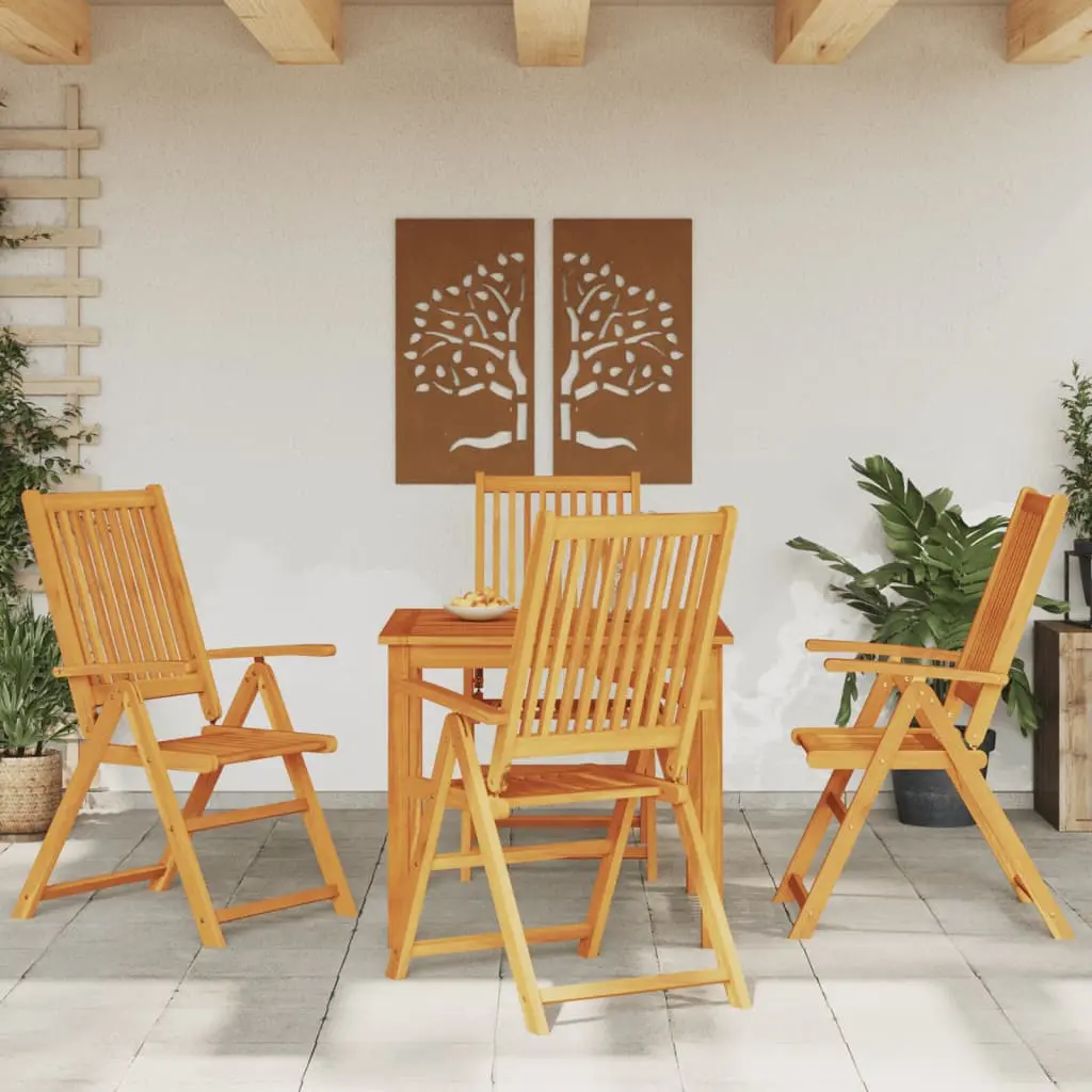 Set da Pranzo per Giardino 5 pz in Legno Massello di Acacia