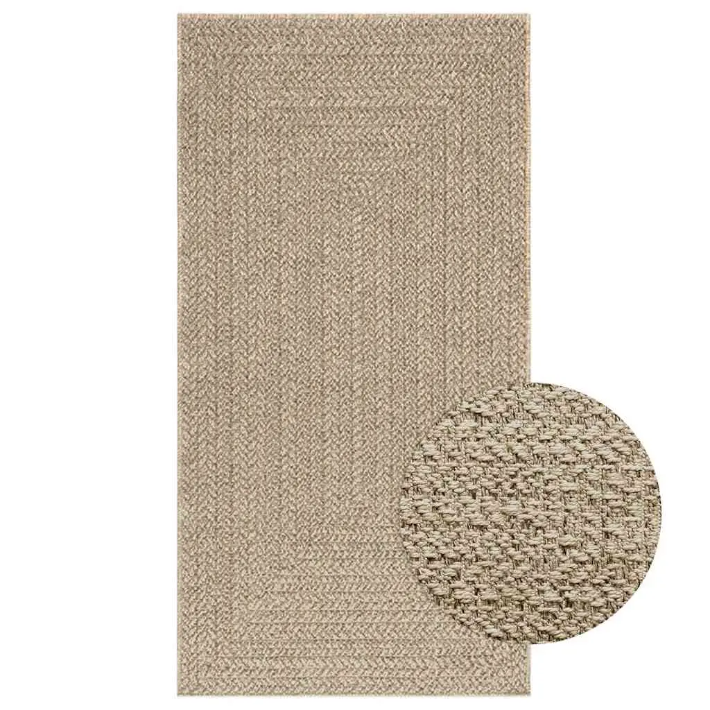 Tappeto ZIZUR Beige 80x150 cm Aspetto Iuta Interni ed Esterni