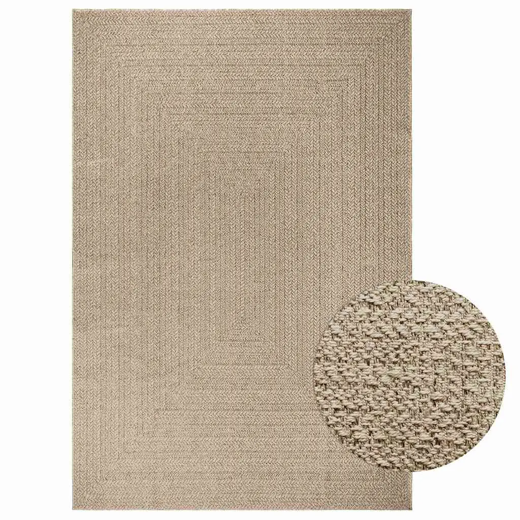 Tappeto ZIZUR Beige 200x290 cm Aspetto Iuta Interni ed Esterni