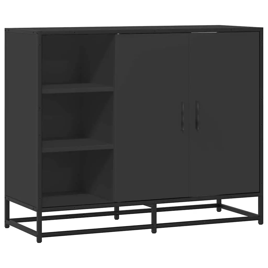 Credenza Nera 92x35x76 cm in Legno Multistrato