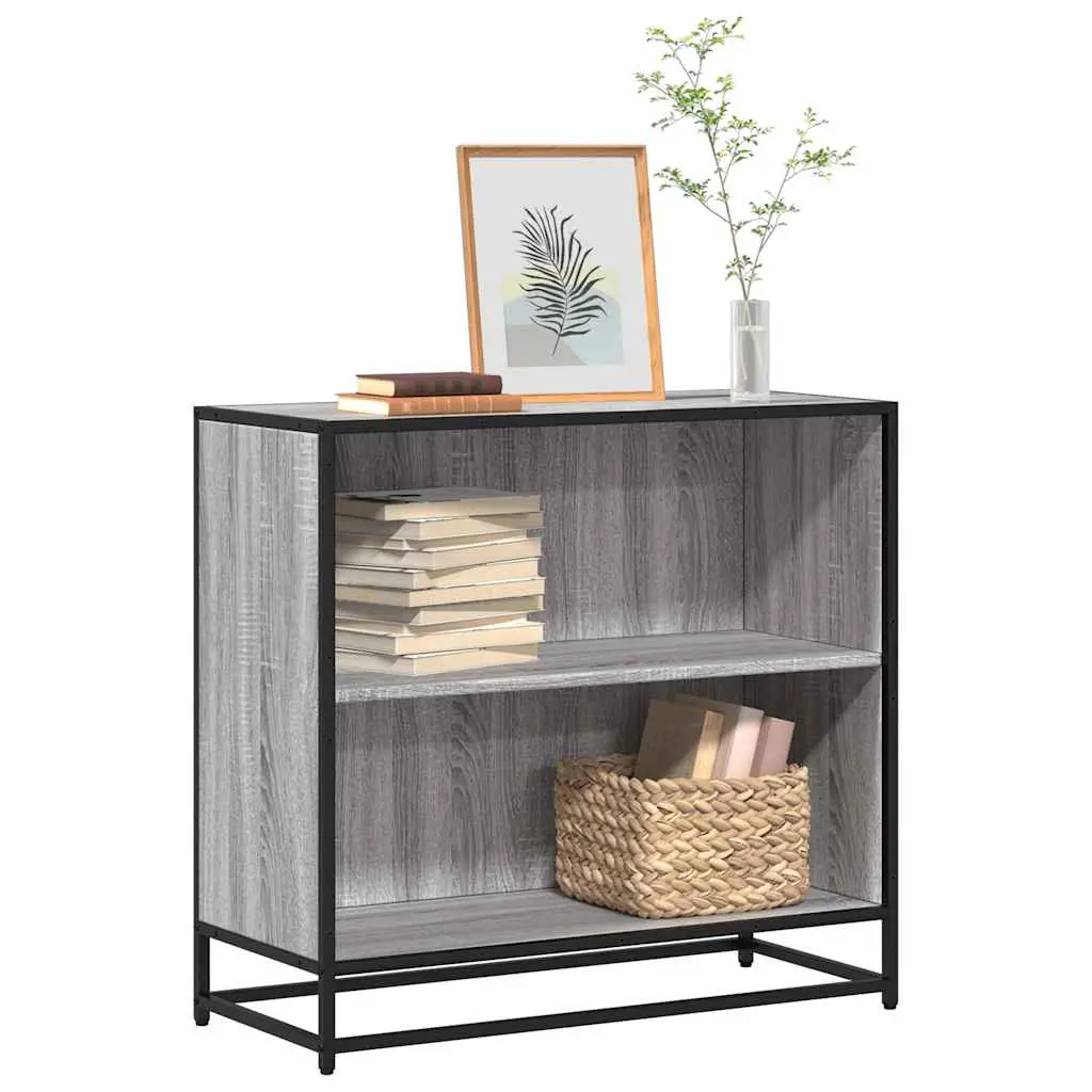 Libreria Grigio Sonoma 80x35x76 cm in Legno Multistrato